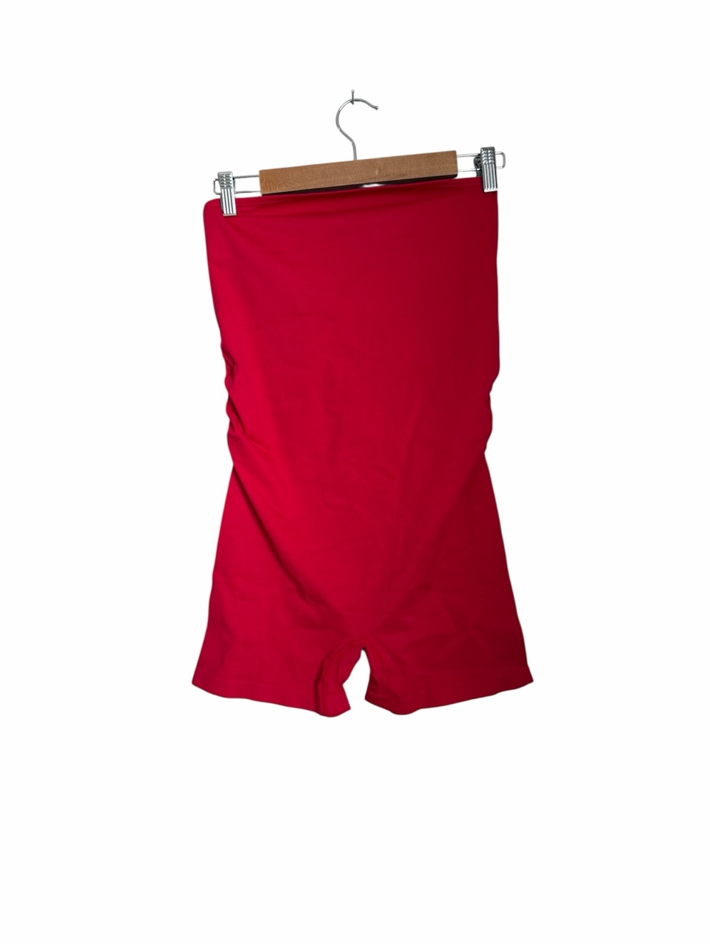Strapless Red Romper with Fitted Shorts